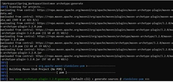 Original form-login tutorial Maven project creation screenshot